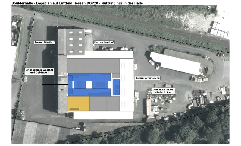 Lageplan auf dem Luftbild