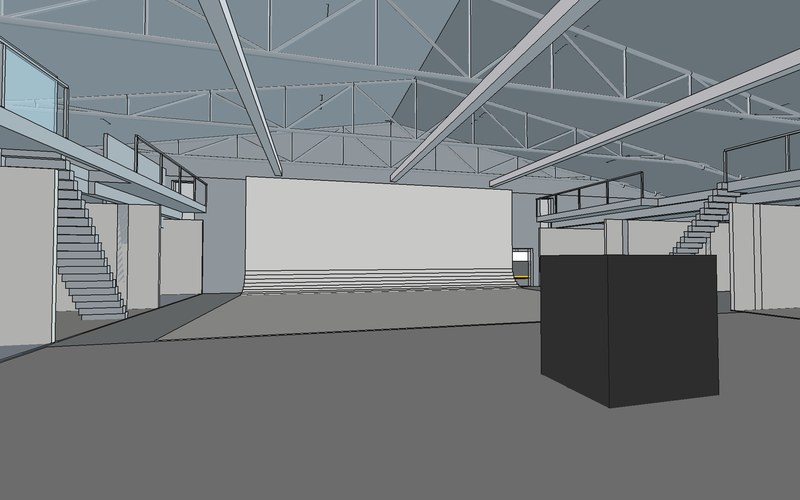 Film- und Fotostudio: Visualisierung aus dem 3D-Modell, Konzept.