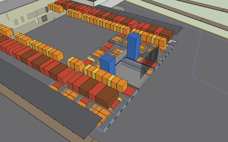 3D-Ansicht Keller mit Boxen